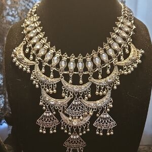 Elegant Silver Statement Necklace